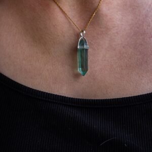 Pendentif crayon fluorite verte