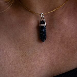 Pendentif obsidienne neige